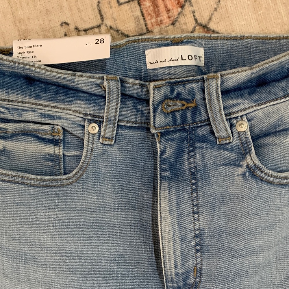 LOFT Light Blue High-Rise Slim Flare Jeans
